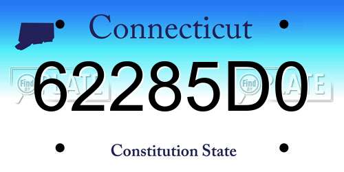 62285D0 Connecticut License Plate