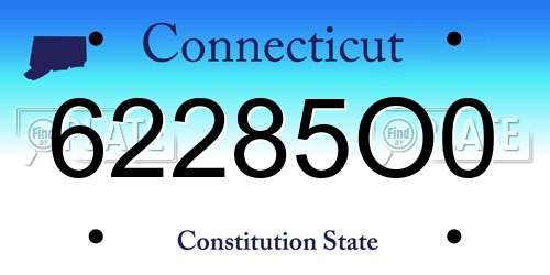 62285O0 Connecticut License Plate