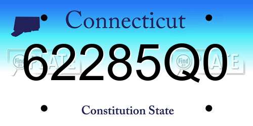 62285Q0 Connecticut License Plate