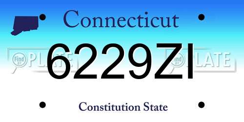6229ZI Connecticut License Plate
