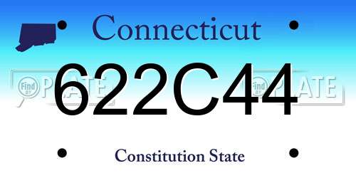 622C44 Connecticut License Plate