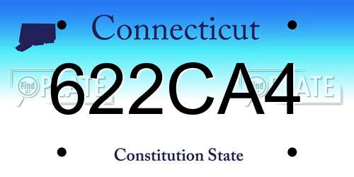 622CA4 Connecticut License Plate