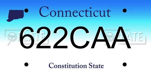 622CAA Connecticut License Plate