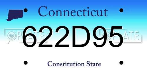 622D95 Connecticut License Plate