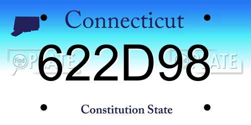 622D98 Connecticut License Plate