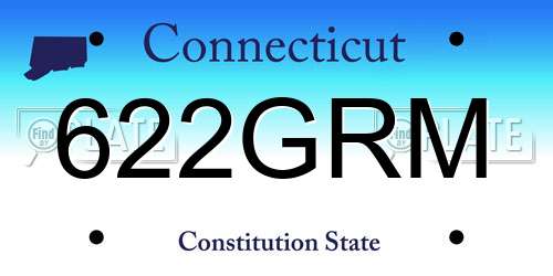 622GRM Connecticut License Plate