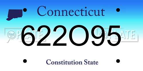 622O95 Connecticut License Plate