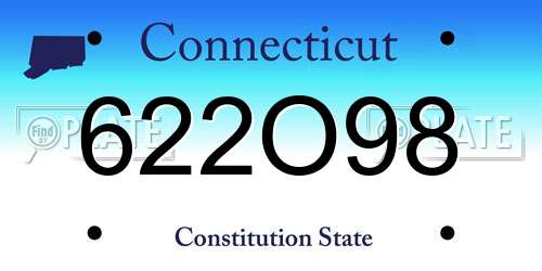 622O98 Connecticut License Plate
