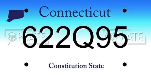 622Q95 Connecticut License Plate