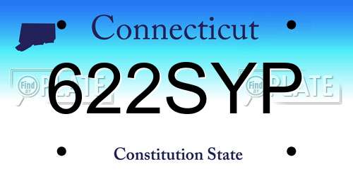 622SYP Connecticut License Plate