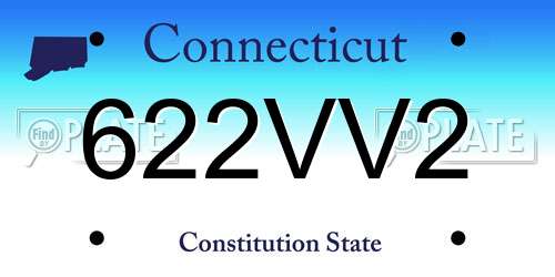 622VV2 Connecticut License Plate