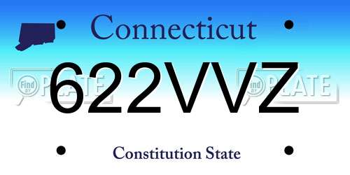 622VVZ Connecticut License Plate