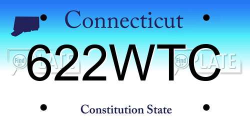 622WTC Connecticut License Plate
