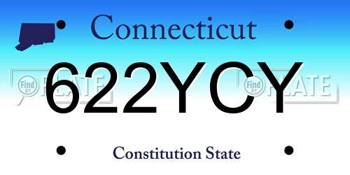 622YCY Connecticut License Plate