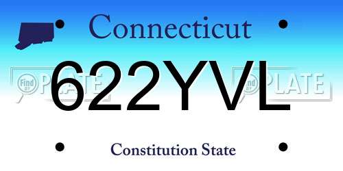 622YVL Connecticut License Plate