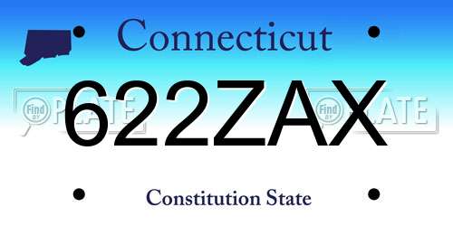 622ZAX Connecticut License Plate