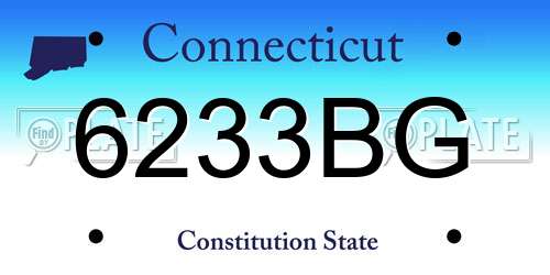 6233BG Connecticut License Plate