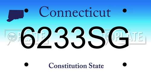 6233SG Connecticut License Plate