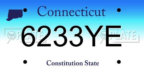 6233YE Connecticut License Plate