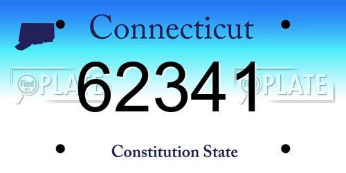 62341 Connecticut License Plate