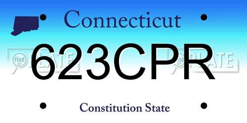623CPR Connecticut License Plate