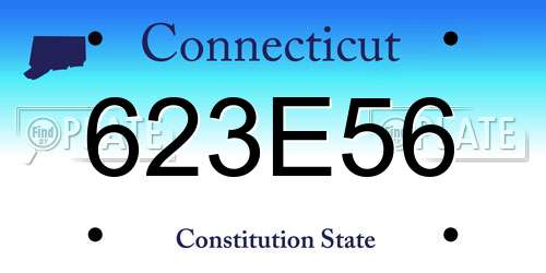 623E56 Connecticut License Plate