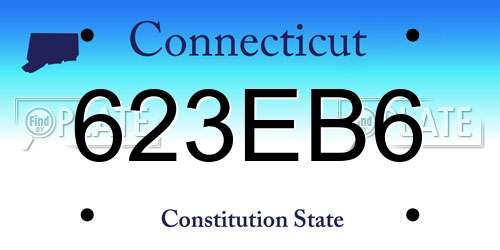 623EB6 Connecticut License Plate
