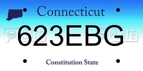 623EBG Connecticut License Plate