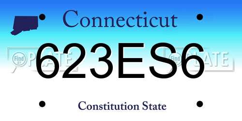623ES6 Connecticut License Plate