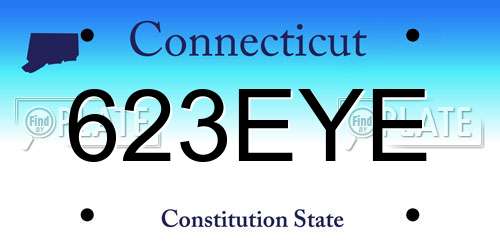 623EYE Connecticut License Plate