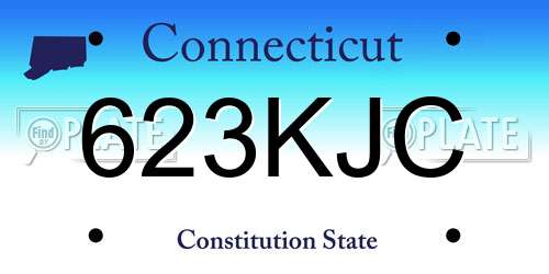 623KJC Connecticut License Plate