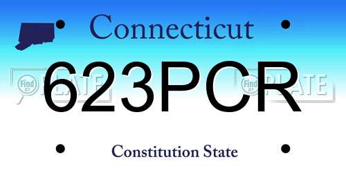 623PCR Connecticut License Plate