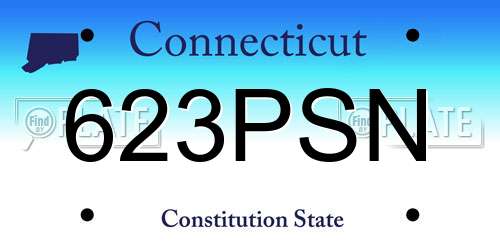 623PSN Connecticut License Plate