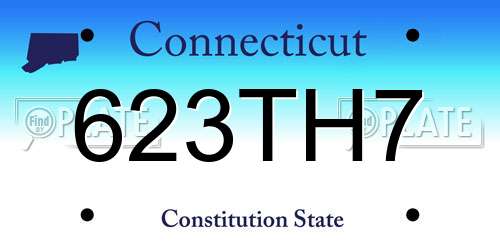 623TH7 Connecticut License Plate