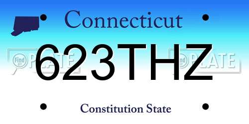 623THZ Connecticut License Plate