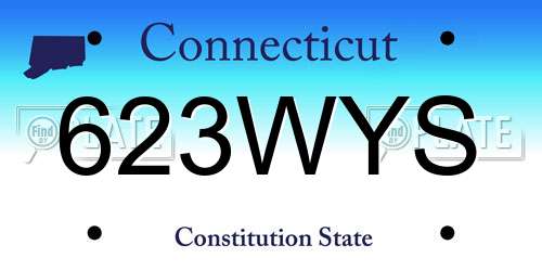 623WYS Connecticut License Plate