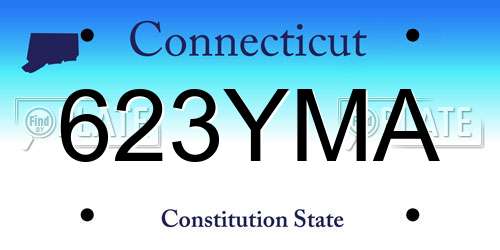 623YMA Connecticut License Plate