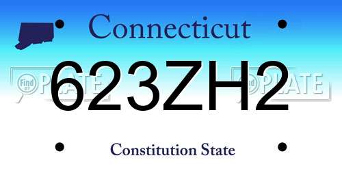 623ZH2 Connecticut License Plate