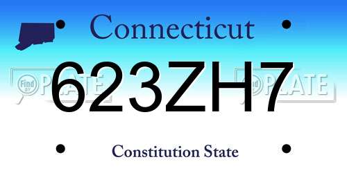 623ZH7 Connecticut License Plate