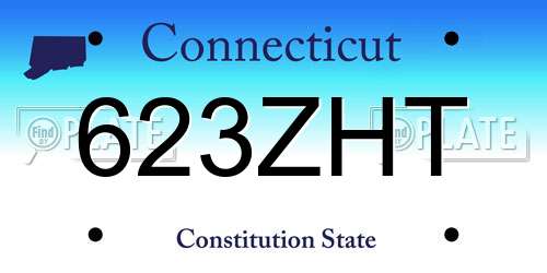 623ZHT Connecticut License Plate