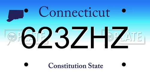 623ZHZ Connecticut License Plate