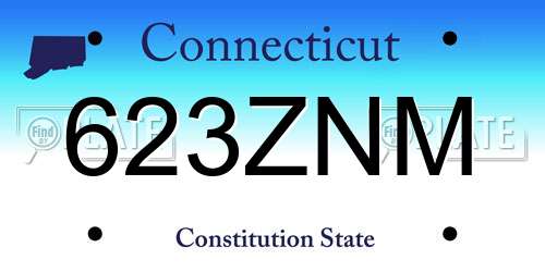 623ZNM Connecticut License Plate