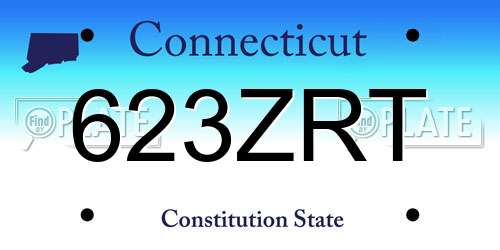 623ZRT Connecticut License Plate