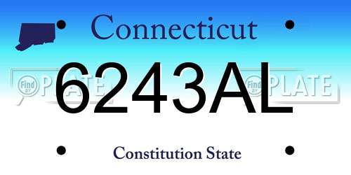 6243AL Connecticut License Plate