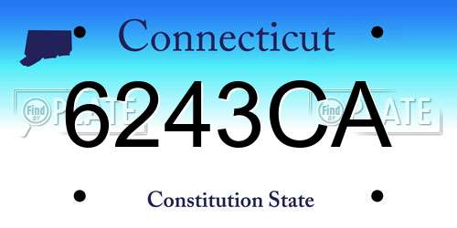6243CA Connecticut License Plate