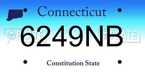 6249NB Connecticut License Plate