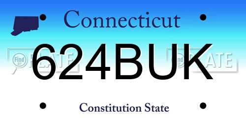624BUK Connecticut License Plate