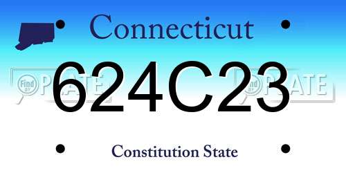 624C23 Connecticut License Plate