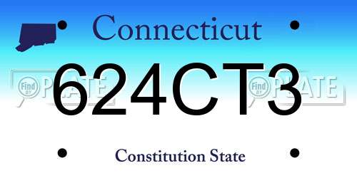 624CT3 Connecticut License Plate