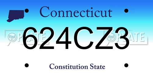 624CZ3 Connecticut License Plate